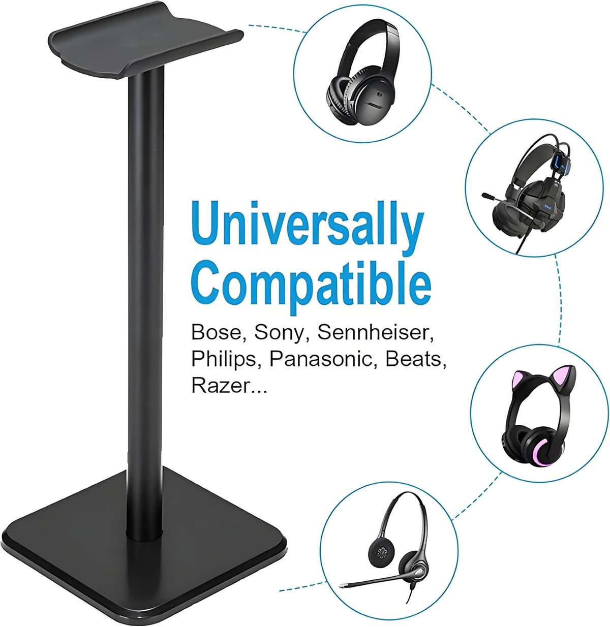 Headphone Stand, Universal Game Headset Metal Holder Earphone Stand