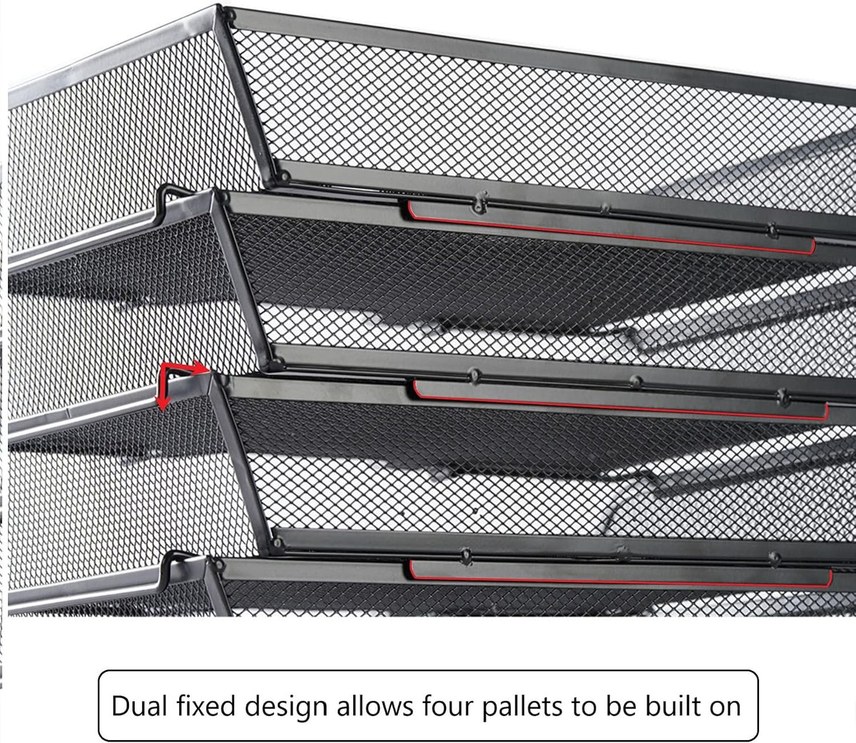 4 Tier Mesh Stackable File Trays Letter Trays,Black
