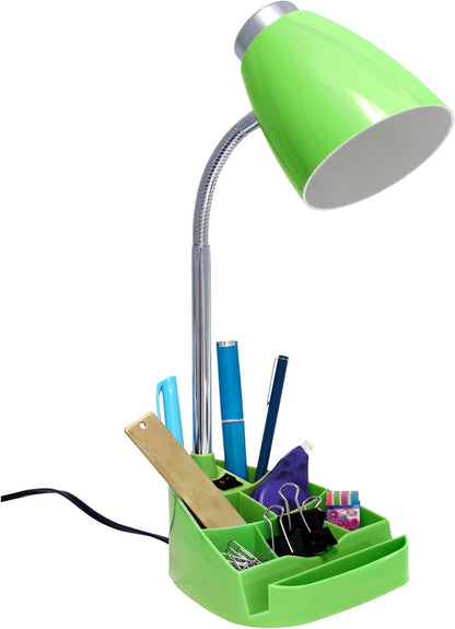 Limelights LD1002-GRN Gooseneck Organizer iPad Stand or Book Holder Desk Lamp, Green