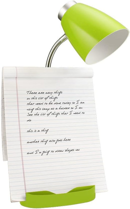 Limelights LD1002-GRN Gooseneck Organizer iPad Stand or Book Holder Desk Lamp, Green