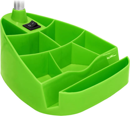Limelights LD1002-GRN Gooseneck Organizer iPad Stand or Book Holder Desk Lamp, Green