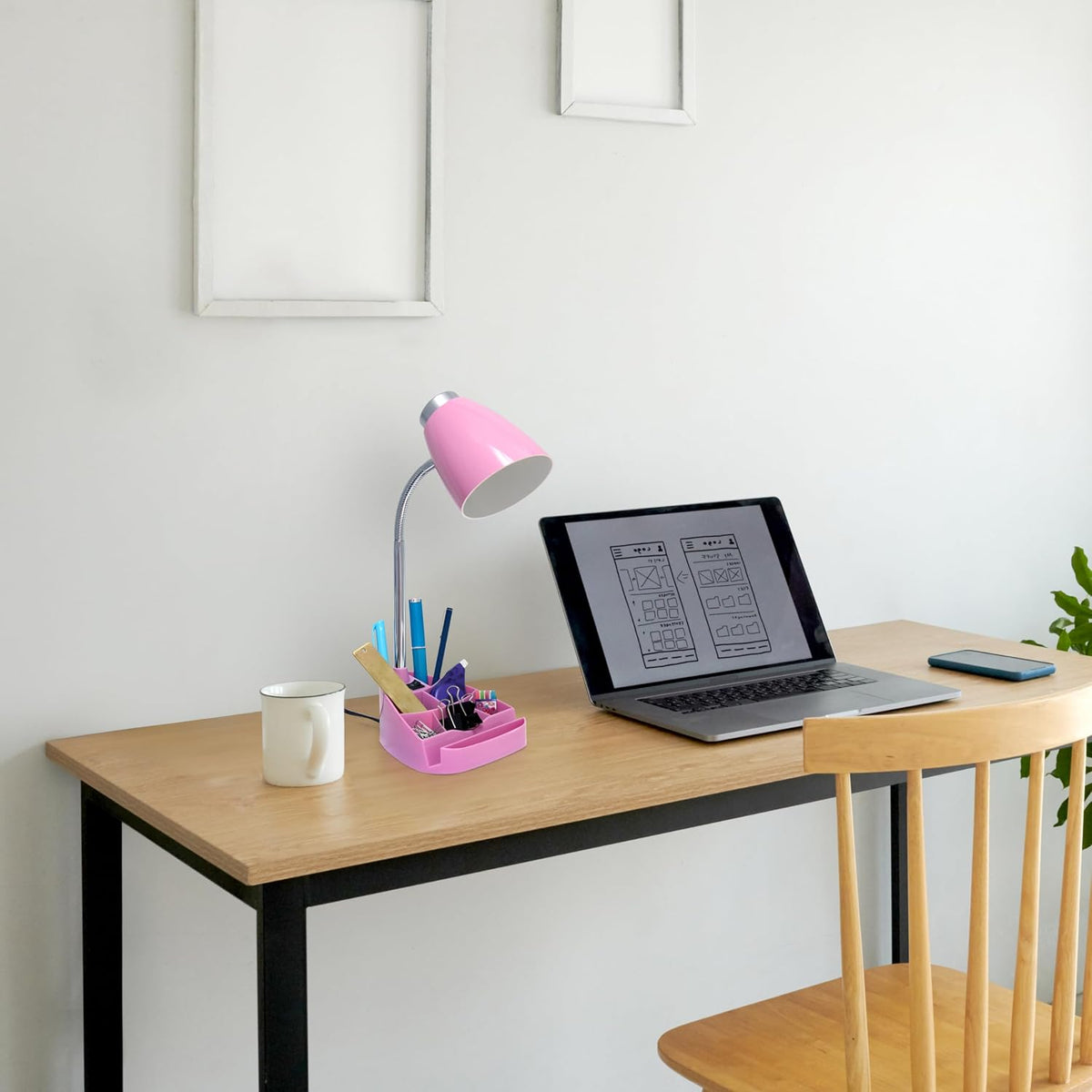 Limelights LD1002-GRN Gooseneck Organizer iPad Stand or Book Holder Desk Lamp, Green