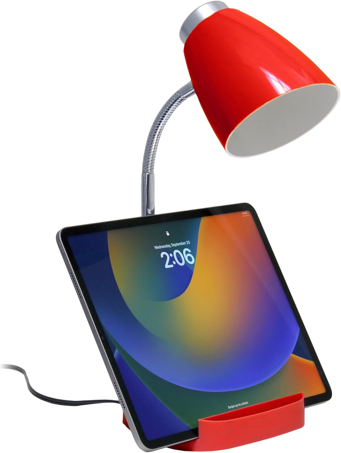 Limelights LD1002-GRN Gooseneck Organizer iPad Stand or Book Holder Desk Lamp, Green