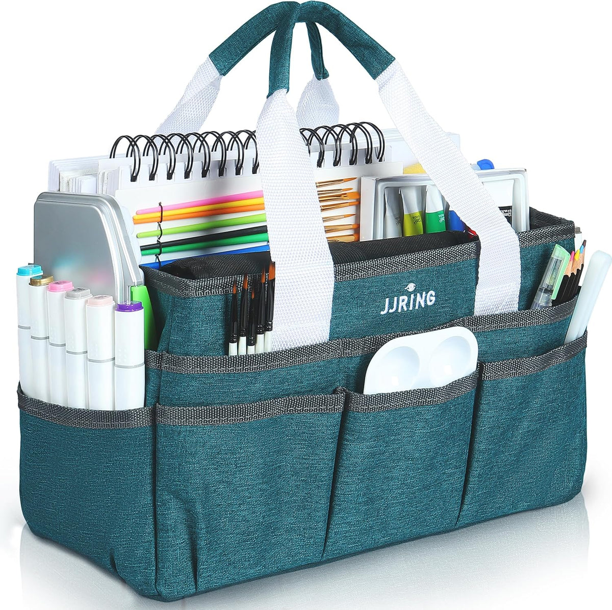 Craft Organizer Tote Bag Art Storage Caddy Bluish Green