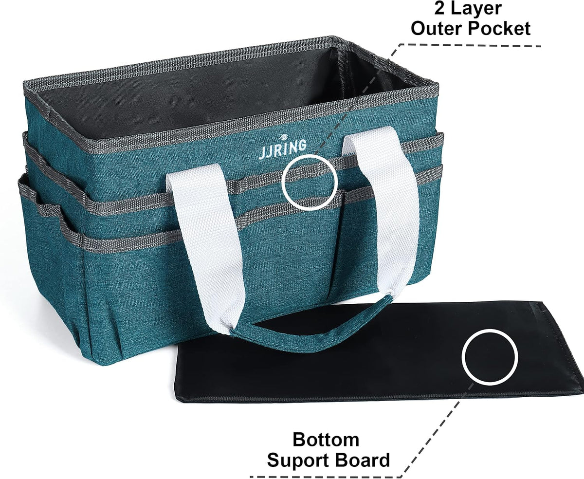 Craft Organizer Tote Bag Art Storage Caddy Bluish Green