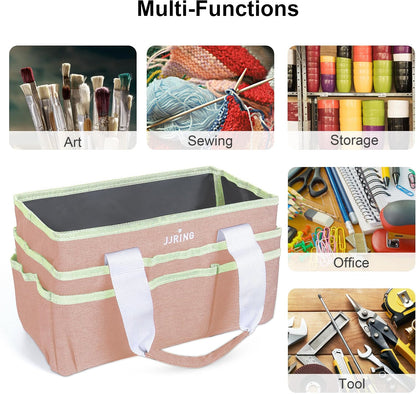 Craft Organizer Tote Bag Art Storage Caddy Bluish Green
