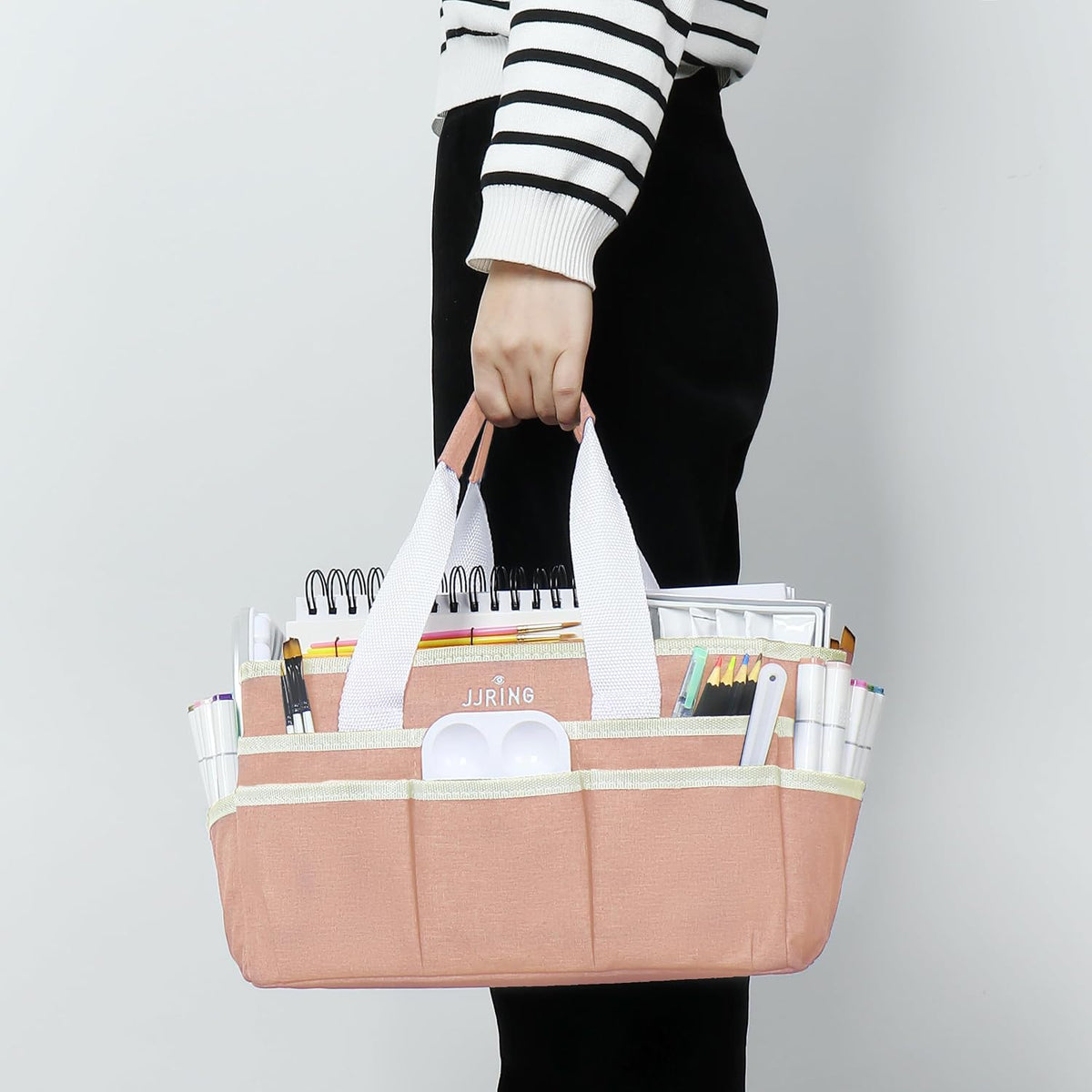 Craft Organizer Tote Bag Art Storage Caddy Bluish Green