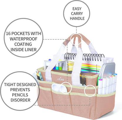 Craft Organizer Tote Bag Art Storage Caddy Bluish Green