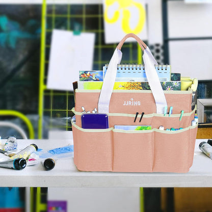 Craft Organizer Tote Bag Art Storage Caddy Bluish Green