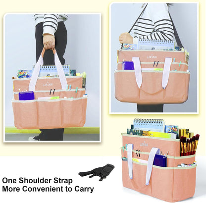 Craft Organizer Tote Bag Art Storage Caddy Bluish Green
