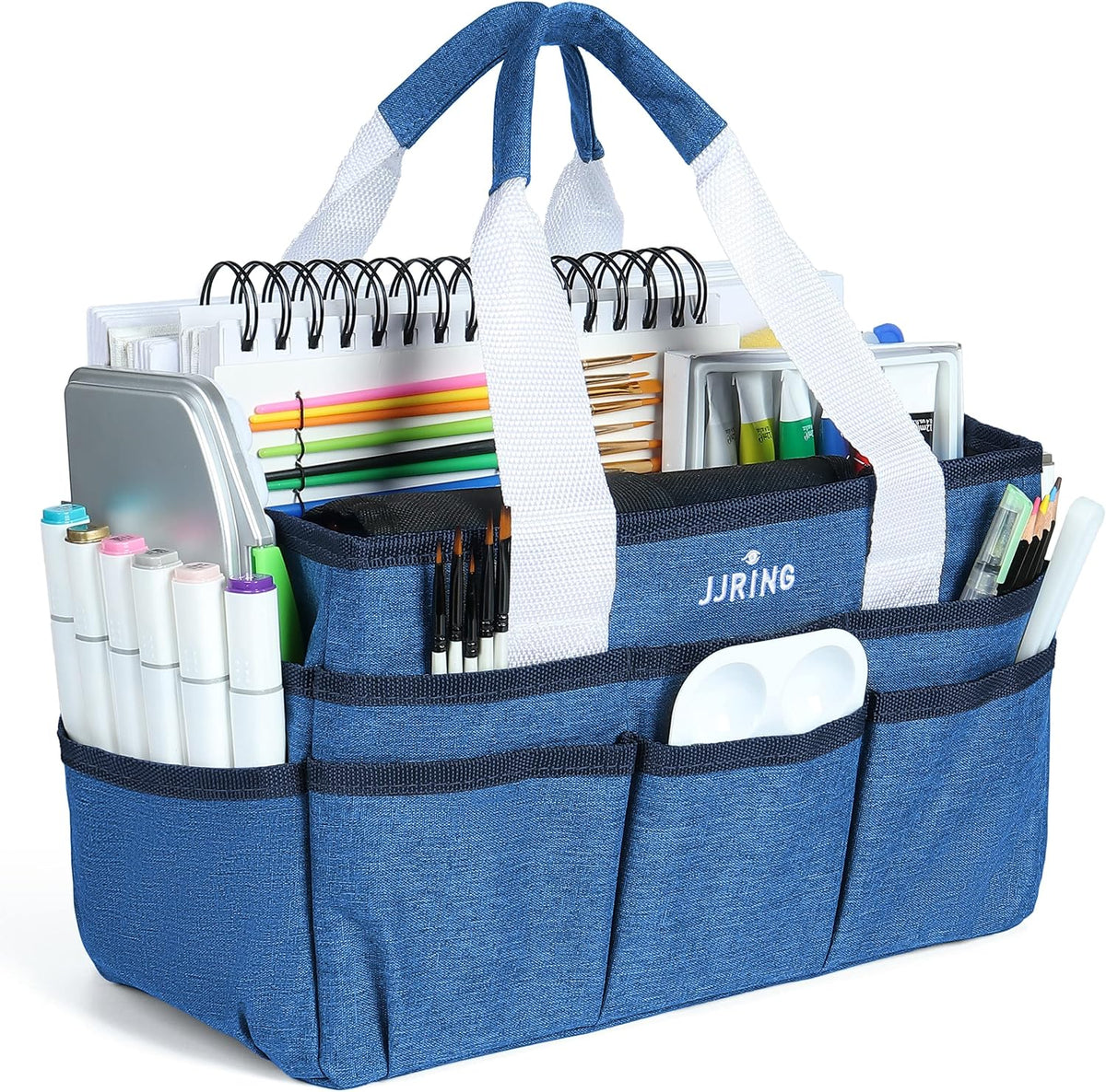 Craft Organizer Tote Bag Art Storage Caddy Bluish Green