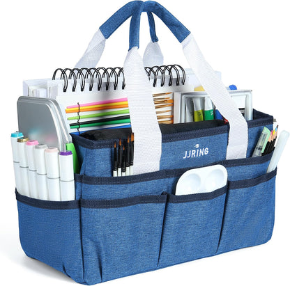 Craft Organizer Tote Bag Art Storage Caddy Bluish Green