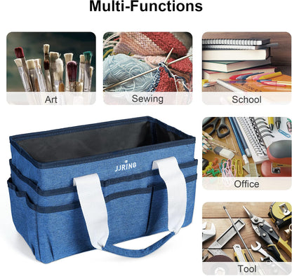 Craft Organizer Tote Bag Art Storage Caddy Bluish Green