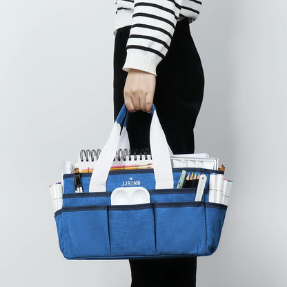 Craft Organizer Tote Bag Art Storage Caddy Bluish Green