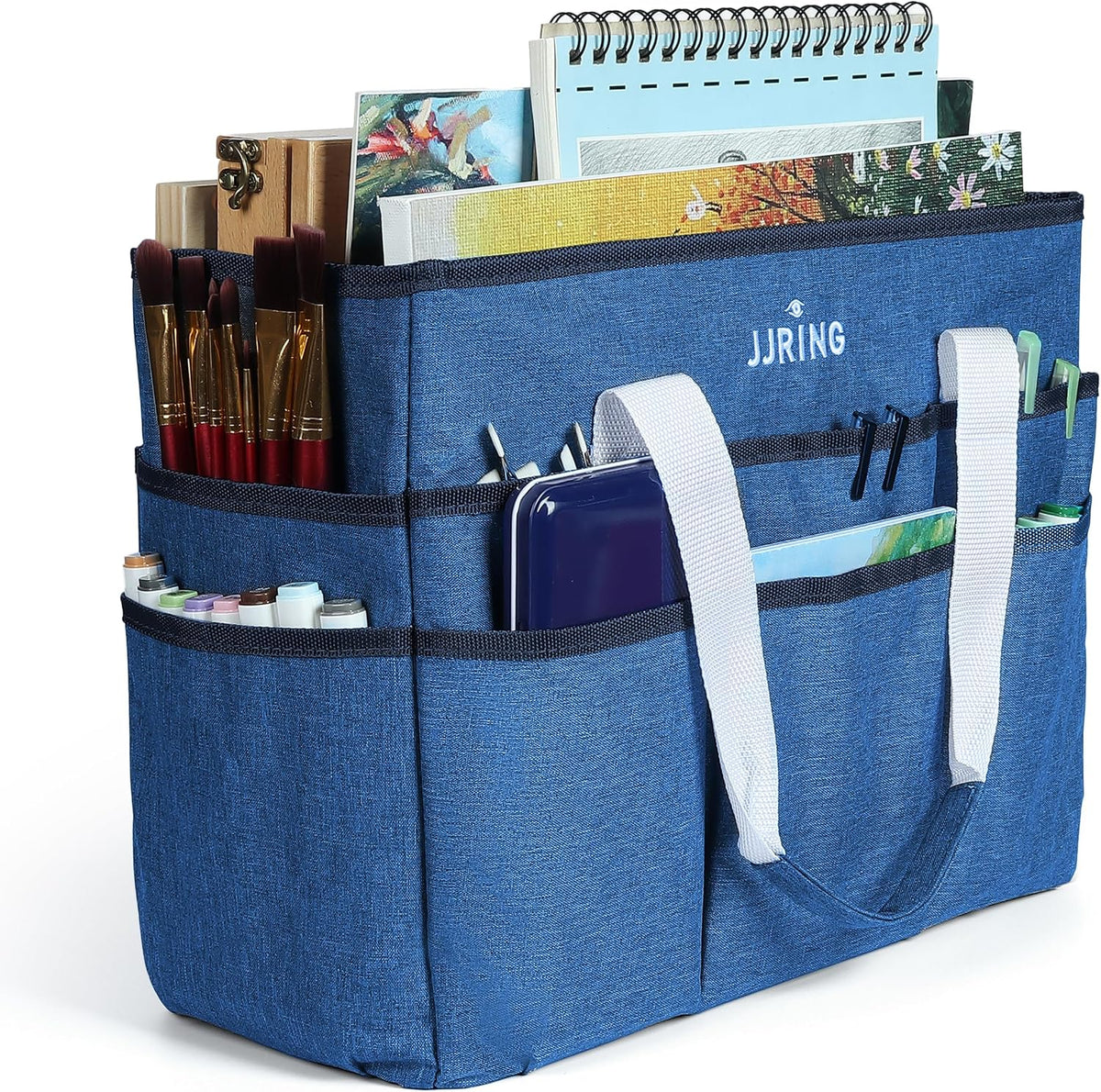 Craft Organizer Tote Bag Art Storage Caddy Bluish Green