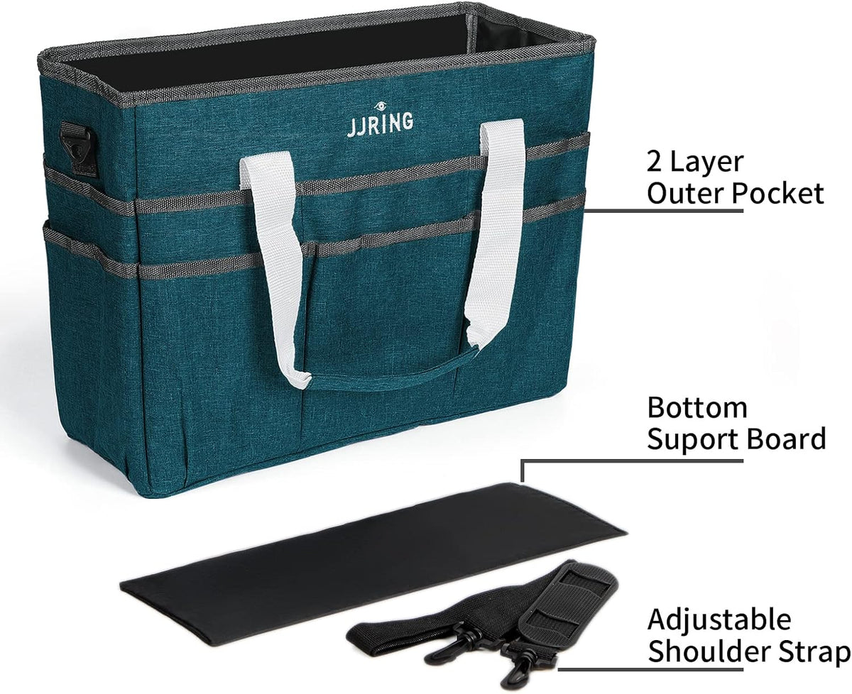 Craft Organizer Tote Bag Art Storage Caddy Bluish Green