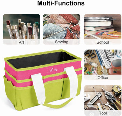 Craft Organizer Tote Bag Art Storage Caddy Bluish Green