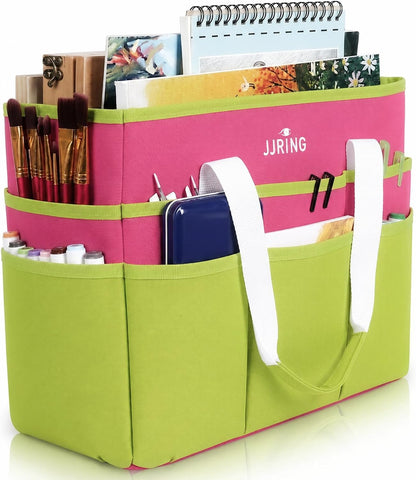 Craft Organizer Tote Bag Art Storage Caddy Bluish Green