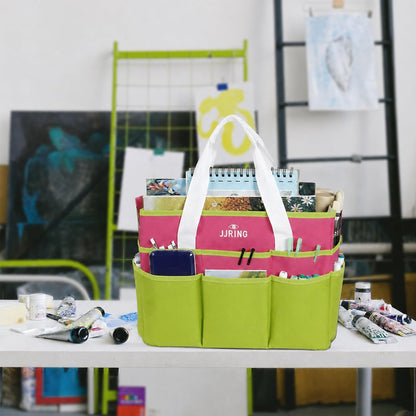 Craft Organizer Tote Bag Art Storage Caddy Bluish Green