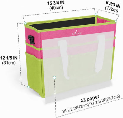 Craft Organizer Tote Bag Art Storage Caddy Bluish Green