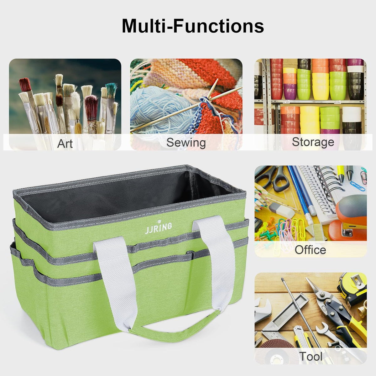 Craft Organizer Tote Bag Art Storage Caddy Bluish Green