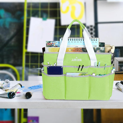 Craft Organizer Tote Bag Art Storage Caddy Bluish Green