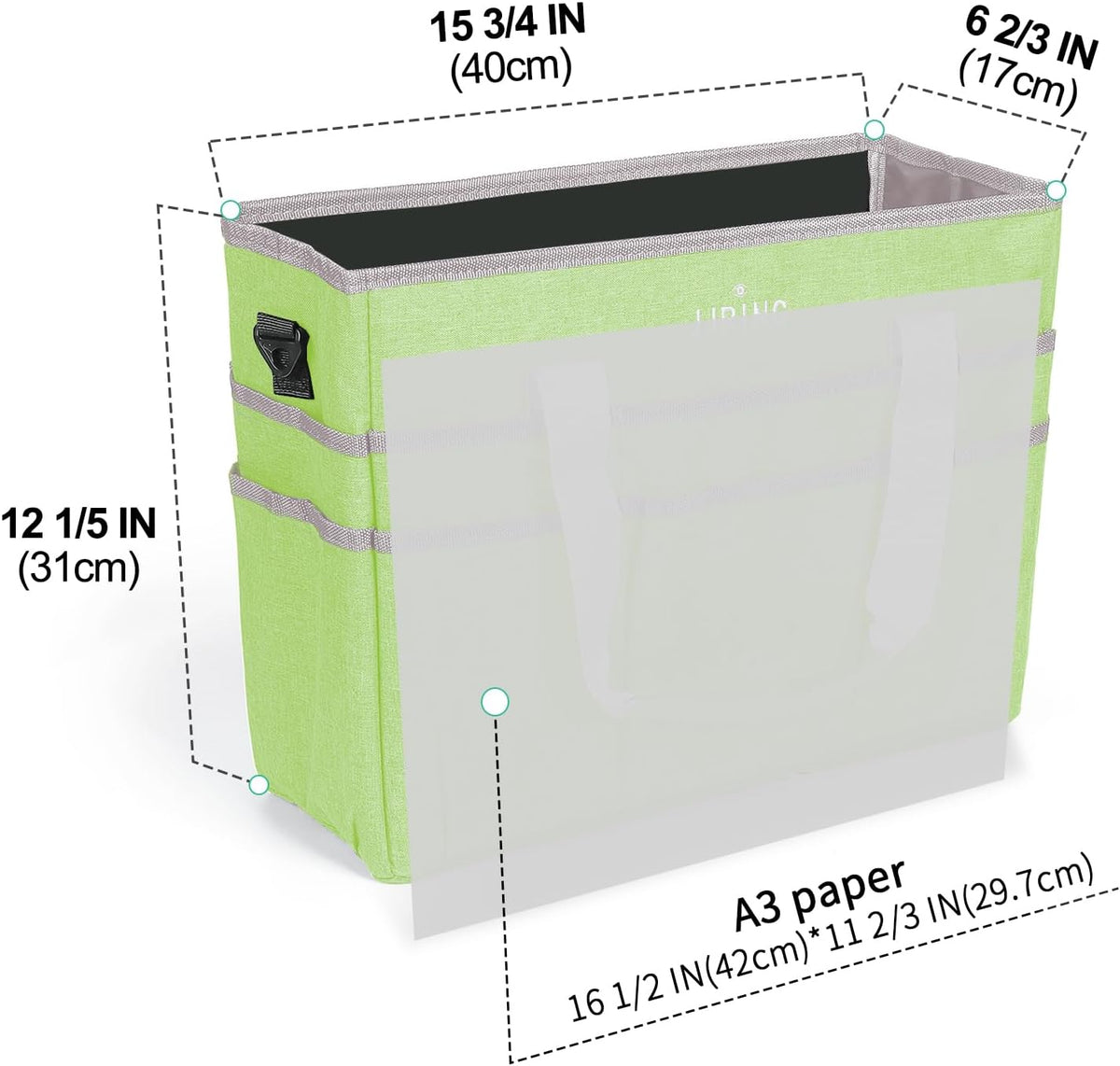 Craft Organizer Tote Bag Art Storage Caddy Bluish Green