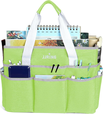 Craft Organizer Tote Bag Art Storage Caddy Bluish Green