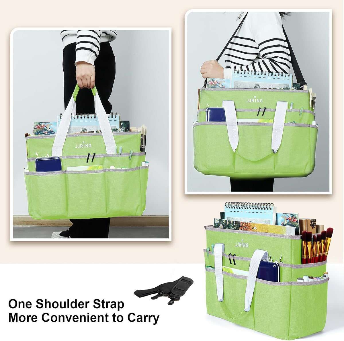 Craft Organizer Tote Bag Art Storage Caddy Bluish Green