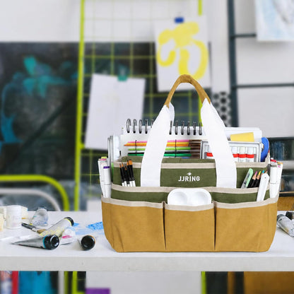 Craft Organizer Tote Bag Art Storage Caddy Bluish Green