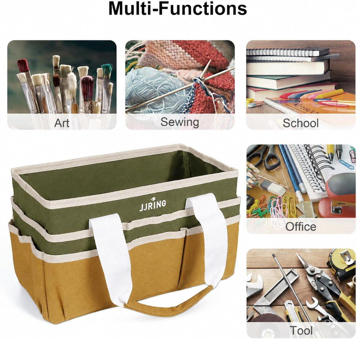 Craft Organizer Tote Bag Art Storage Caddy Bluish Green