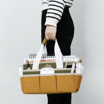 Craft Organizer Tote Bag Art Storage Caddy Bluish Green