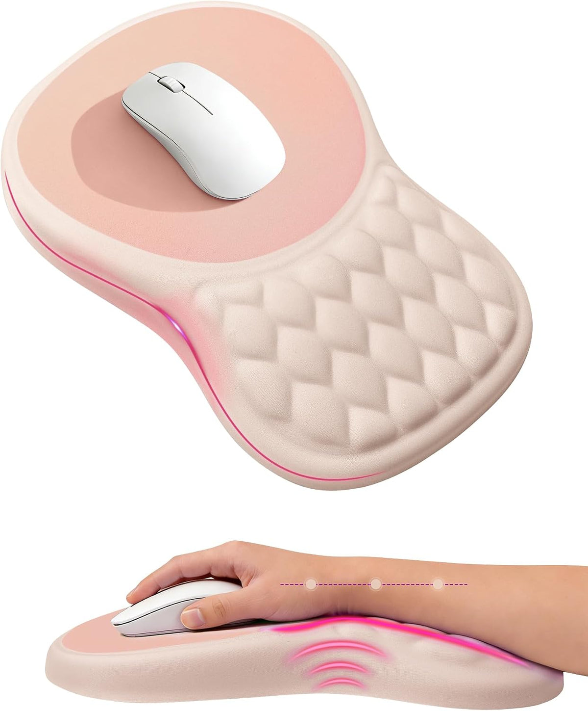 Ergonomic Mouse Pad with Sloped Memory Foam Wrist Rest (Black)
