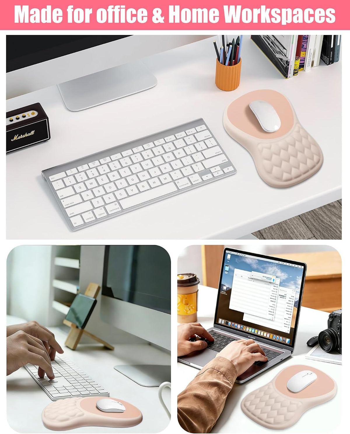 Ergonomic Mouse Pad with Sloped Memory Foam Wrist Rest (Black)