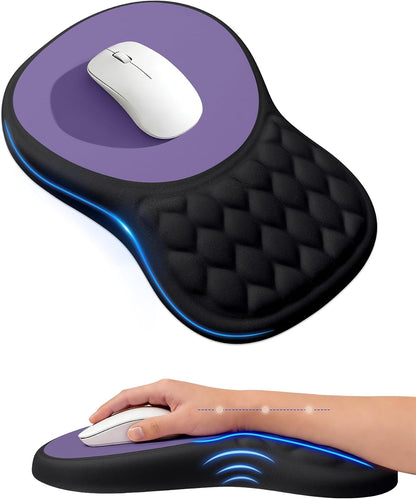 Ergonomic Mouse Pad with Sloped Memory Foam Wrist Rest (Black)