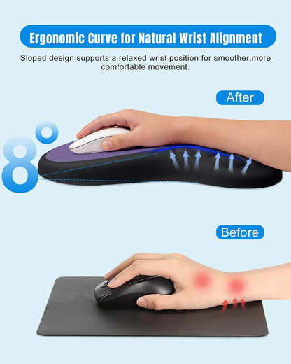 Ergonomic Mouse Pad with Sloped Memory Foam Wrist Rest (Black)