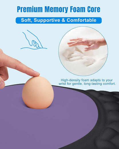 Ergonomic Mouse Pad with Sloped Memory Foam Wrist Rest (Black)