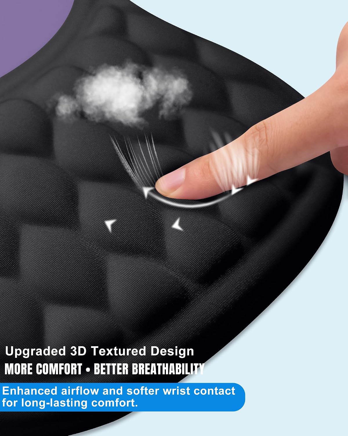 Ergonomic Mouse Pad with Sloped Memory Foam Wrist Rest (Black)