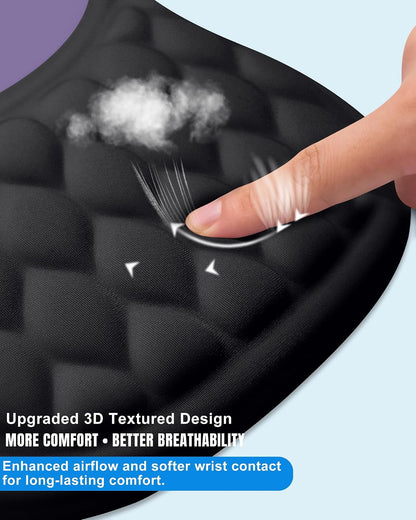 Ergonomic Mouse Pad with Sloped Memory Foam Wrist Rest (Black)