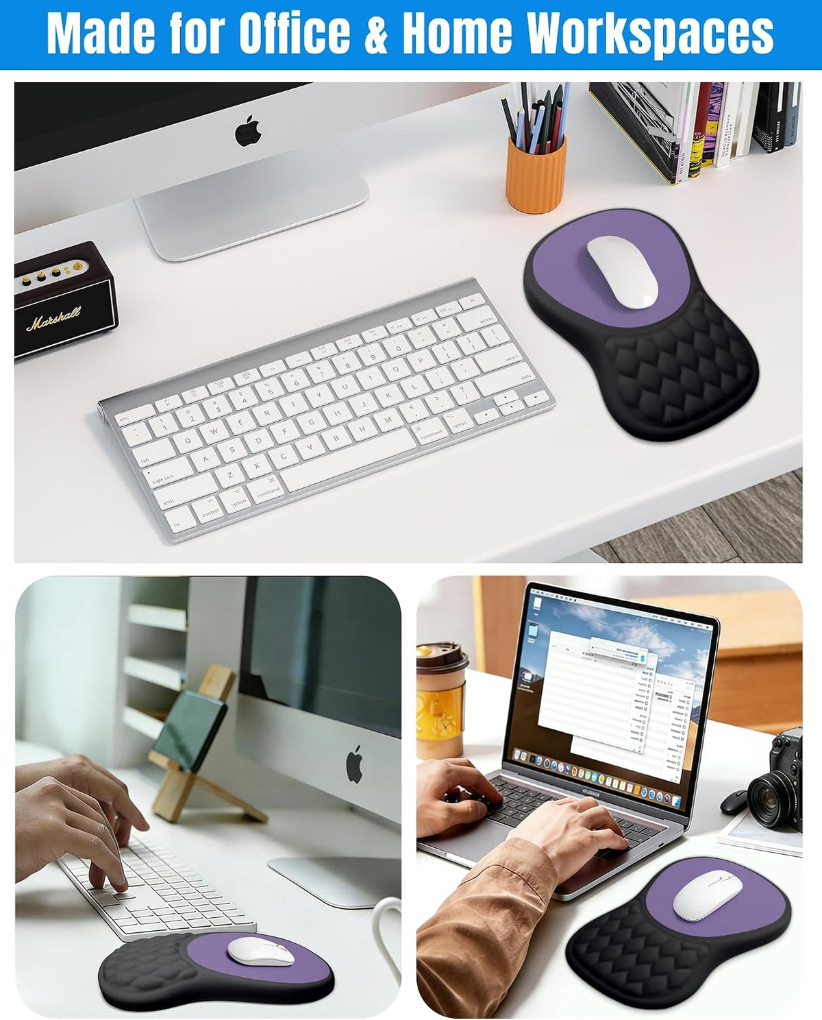 Ergonomic Mouse Pad with Sloped Memory Foam Wrist Rest (Black)