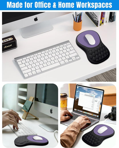 Ergonomic Mouse Pad with Sloped Memory Foam Wrist Rest (Black)