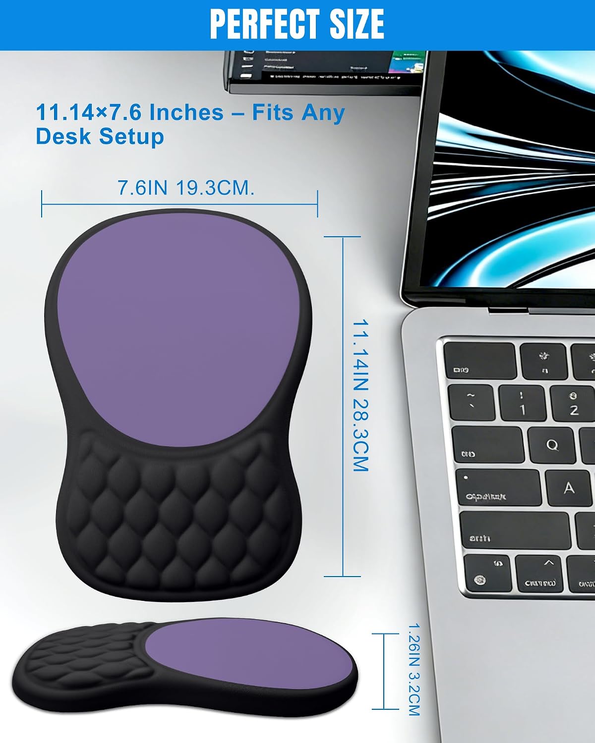 Ergonomic Mouse Pad with Sloped Memory Foam Wrist Rest (Black)