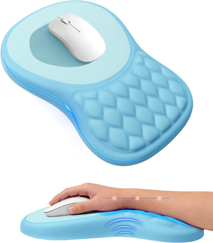 Ergonomic Mouse Pad with Sloped Memory Foam Wrist Rest (Black)