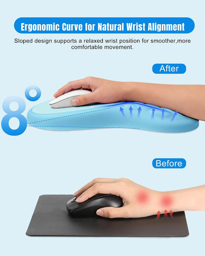 Ergonomic Mouse Pad with Sloped Memory Foam Wrist Rest (Black)