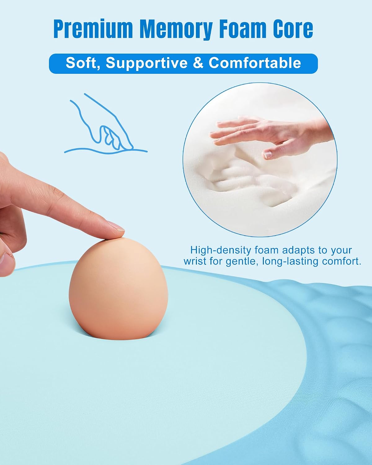 Ergonomic Mouse Pad with Sloped Memory Foam Wrist Rest (Black)