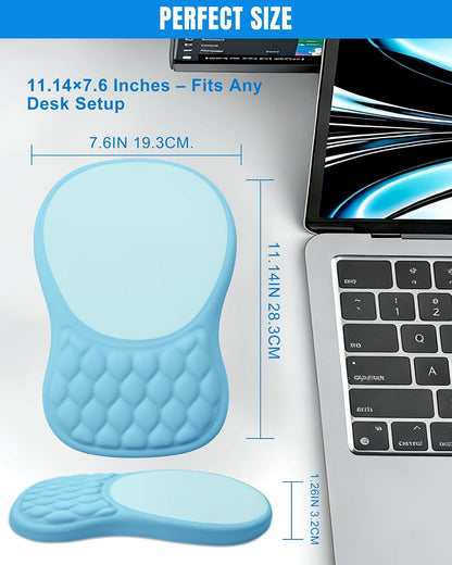 Ergonomic Mouse Pad with Sloped Memory Foam Wrist Rest (Black)