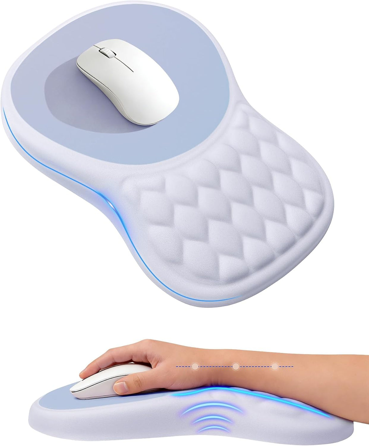 Ergonomic Mouse Pad with Sloped Memory Foam Wrist Rest (Black)