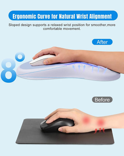 Ergonomic Mouse Pad with Sloped Memory Foam Wrist Rest (Black)