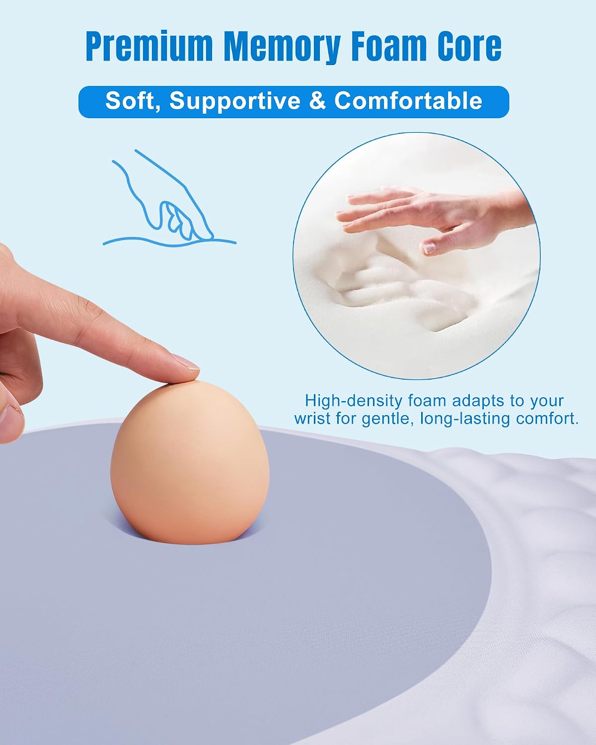 Ergonomic Mouse Pad with Sloped Memory Foam Wrist Rest (Black)