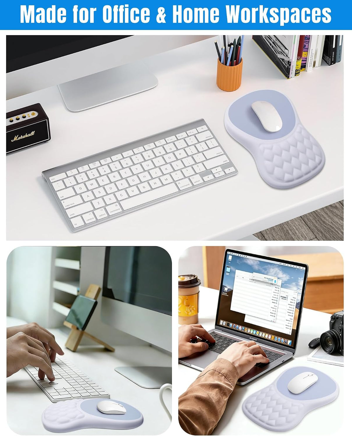 Ergonomic Mouse Pad with Sloped Memory Foam Wrist Rest (Black)